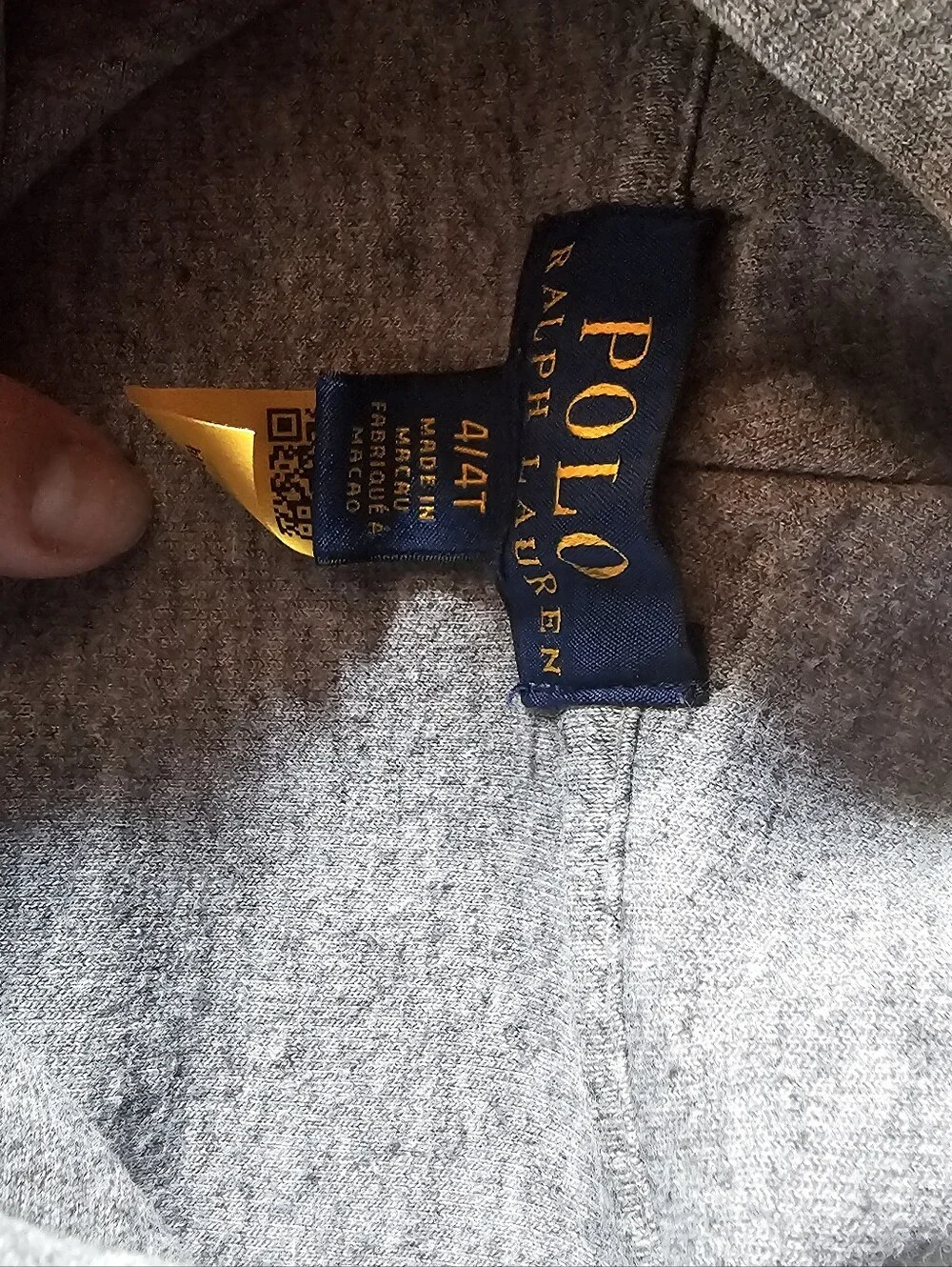 Ralph Lauren Kids Light Gray Hooded Zip Sweatshirt